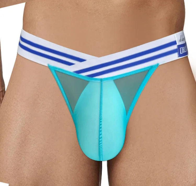 Men's Ice Silk Ultra-Thin Barely-There Mesh Sheer Briefs, Striped V-Shape Elastic Waistband Summer Daily Commute Underwear — image 28