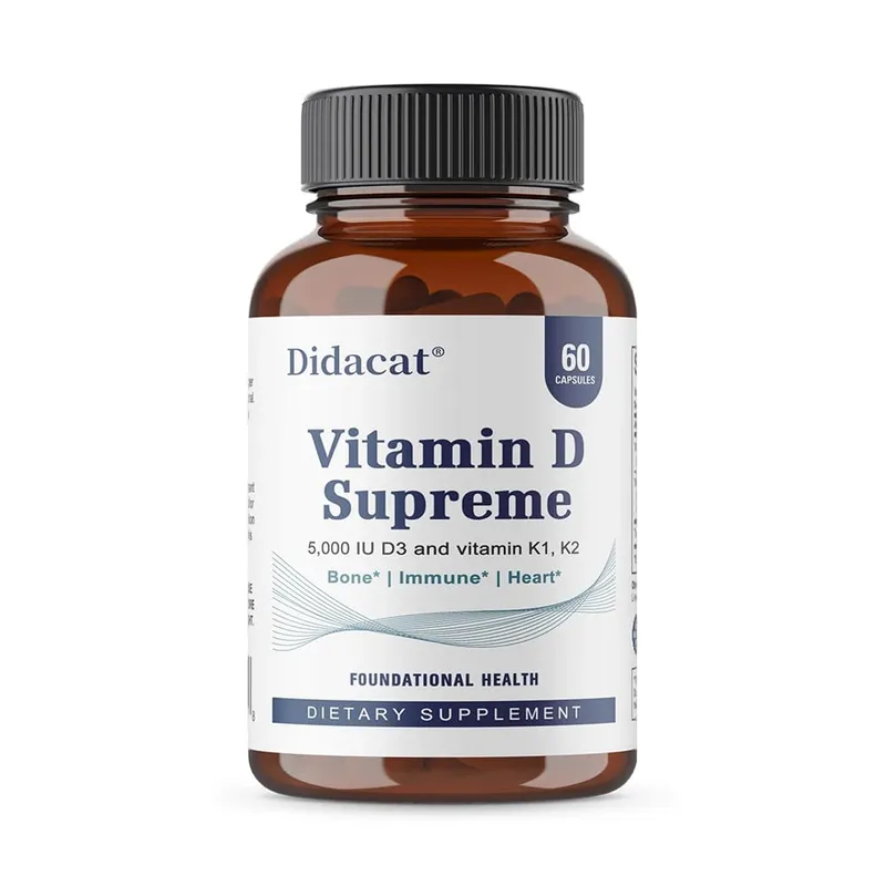 Vitamin D Supreme 5000 IU - Support Immune System + Bone Health - Gluten Free Vitamin D3 Supplement with Vitamin K — image 9