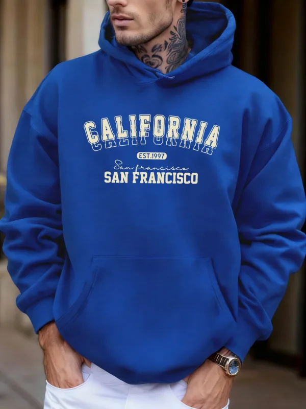 California San Francisco Est 1997 Print Soft Loose Hoodies Fleece Autumn Sportswear Men'S Sport Jogging Sweatshirts Comfy Tops — image 9