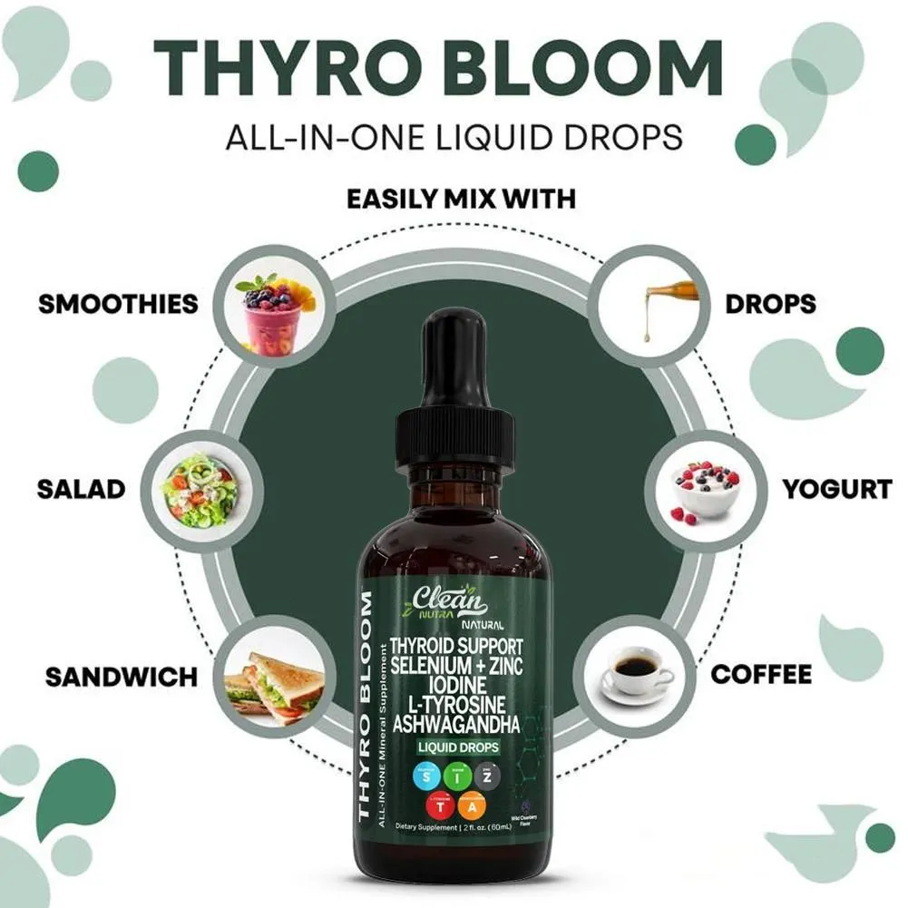 60ml Supplement Liquid Drops Vitamin B3&D12 Selenum Zinc Iodine L-tyrosine Ashwagandha Daily Supplment Bladderwarack Extract — image 4