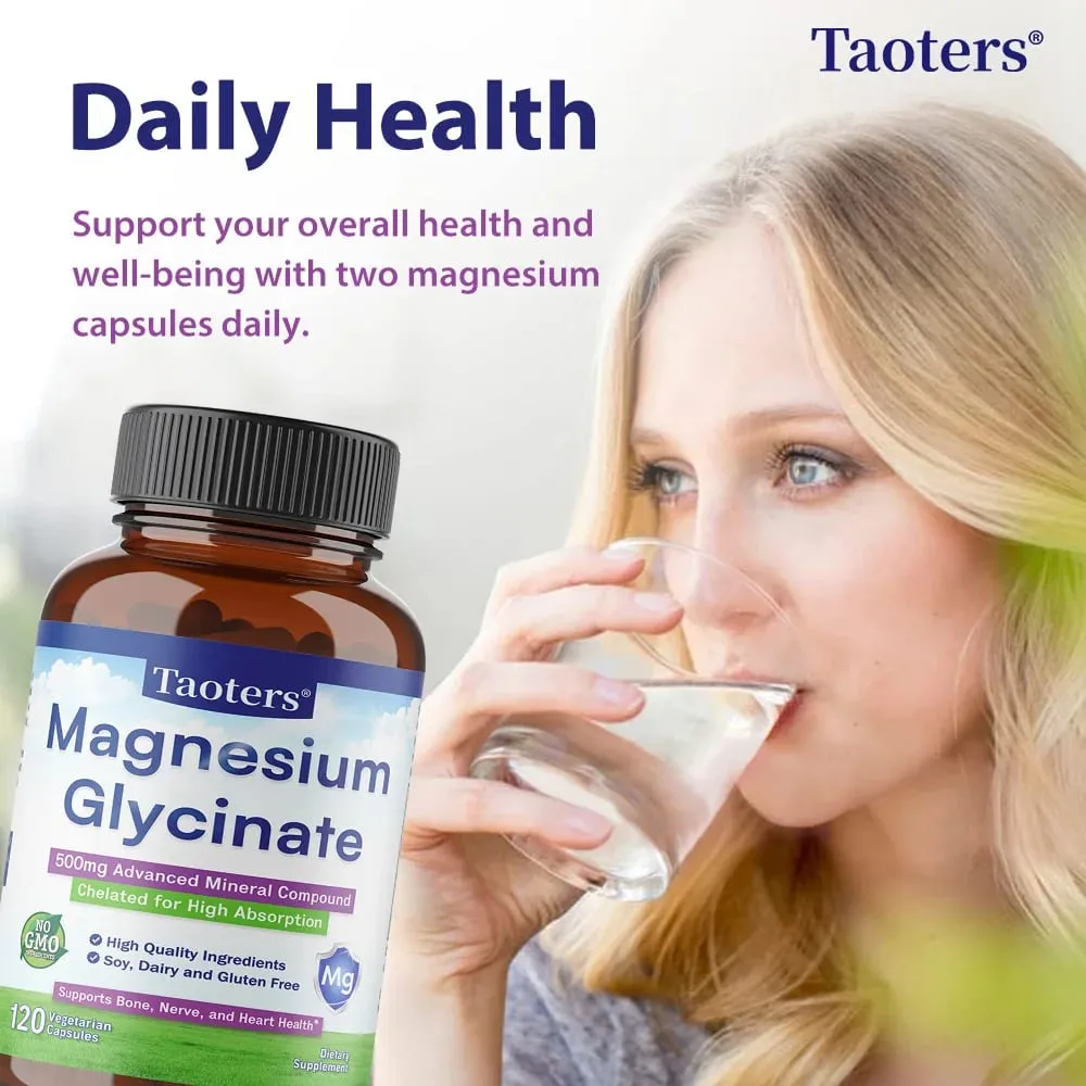 Magnesium Glycinate Capsules 500 Mg of Mineral Chelate To Enhance Absorption and Support Bone Nerve and Heart Health — image 7