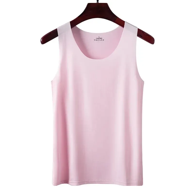Summer Women Tank Tops Ice Silk Seamless Vest Female Thin Breathable Sleeveless Shirts Slim Camisoles Undershirts Black M-4XL