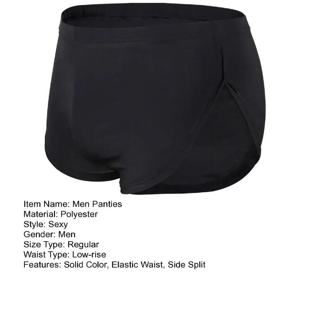 Männer Einfarbig Atmungsaktive Low-rise Shorts Höschen Elastische Taille Seite Split Eis Seide Lounge Shorts Unterhosen Nachtwäsche — image 8