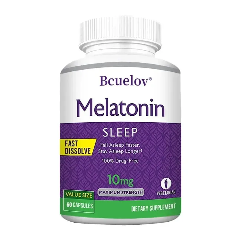 Melatonin 10mg Capsules - Relieves Insomnia Promotes Sleep Quality Prolongs Sleep Time Relaxes The Mind 120 Capsules — image 8