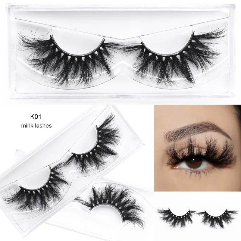 D20 Real Mink Lashes Eyelashes Extension Natural Long Winged Volume Eye Lashes Handmade Mink Fake Eyelash Makeup Lash — image 7