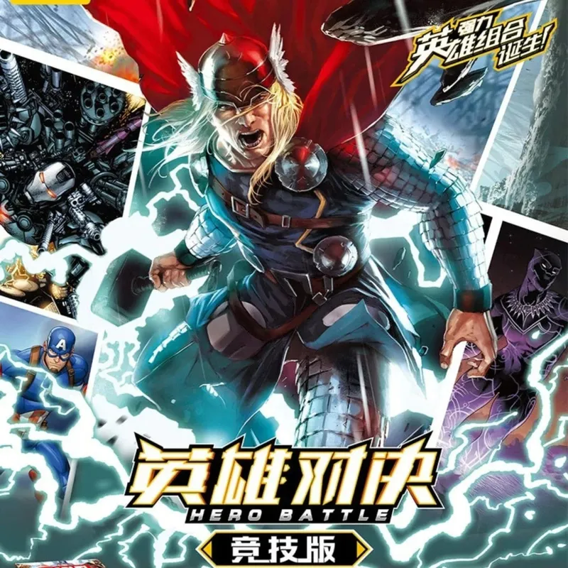 Genuíno cartão da vingadores heróis duelo cartão versão competitiva homem de ferro thor capitão cr américa coleção cartões brinquedos — image 2
