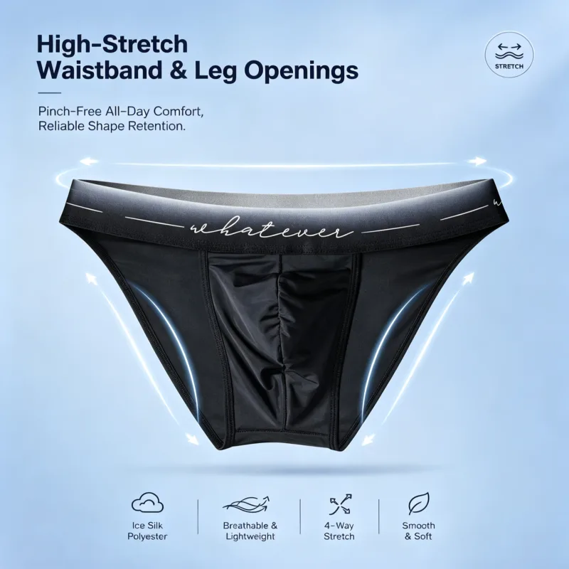 Men Ice Silk High Cut Briefs Printed Moisture Wicking Breathable Athletic Underwear for Bodybuilder Gym Daily Wear 1 / 3Pcs Set — image 5