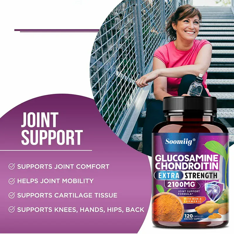 Glucosamina Condroitina Cúrcuma MSM - Força tripla ajuda na mobilidade articular Suplemento de suporte articular Saúde imunológica — image 4