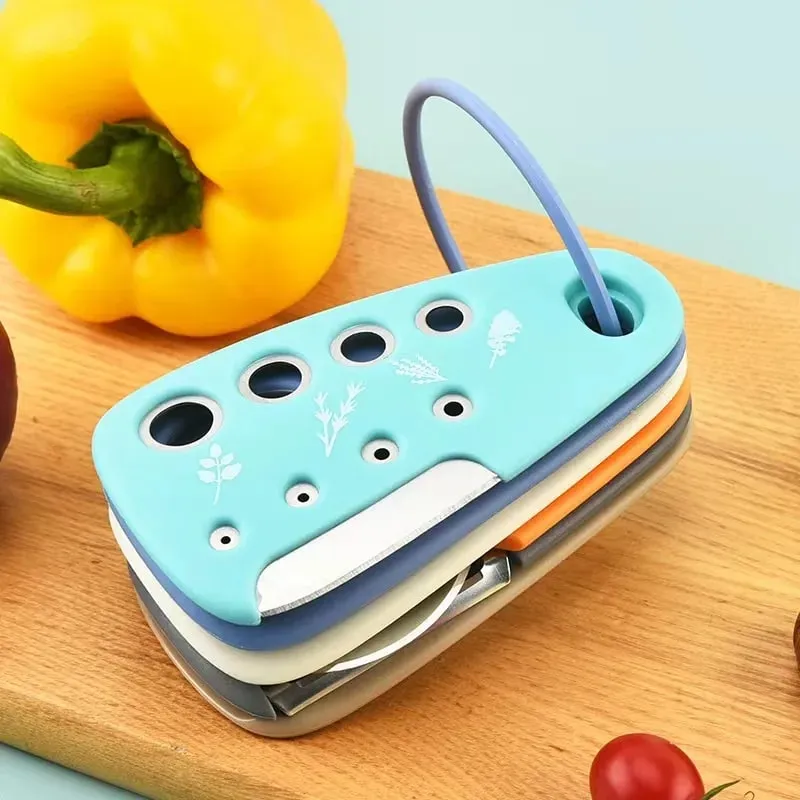 Set alat dapur 6 keping pisau piza pemotong vanila pembotolan mesin pencincang set pengisar bawang putih — image 2