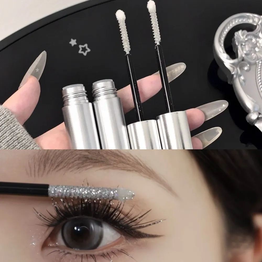 Silvery Shining Mascara Fine Glitter Highlight Lengthening Curling No Smudging Waterproof Natural 3D Sparkling Eye Makeup — image 4