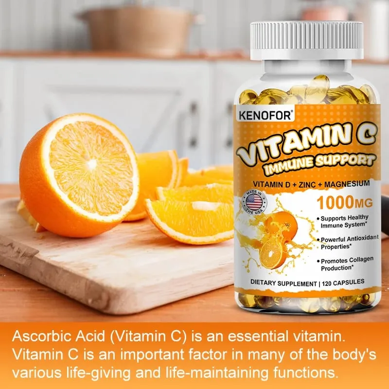 Vitamin C Supplement for Immune Support & Antioxidant Protection Vegan Friendly Non-GMO Gluten Free 30/60/120 Capsuels — image 6