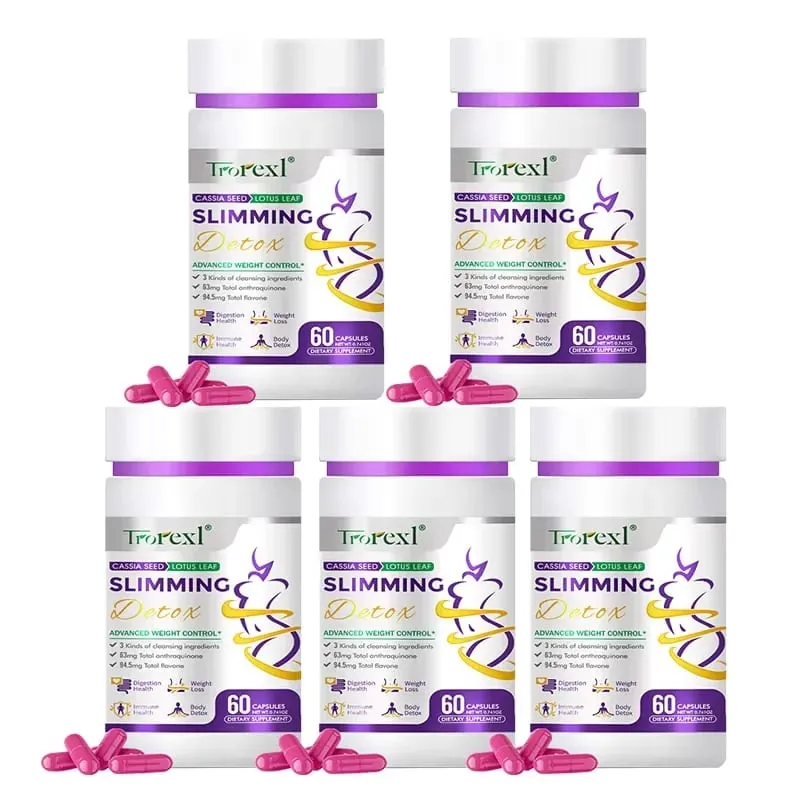 [60 Caps] Cassia Seed & Lotus viktminskningspiller - naturlig fettförbrännare för kvinnor | Kliniskt testad Formula Safe Slimming Aid