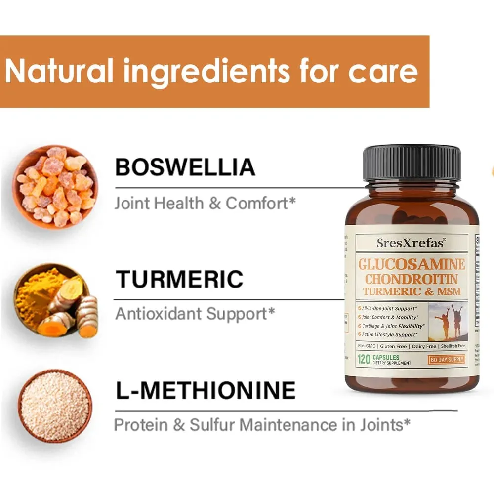 Cápsulas de força extra de glucosamina e condroitina, suporte para articulações, antioxidante, suplemento de suporte imunológico para adultos — image 5