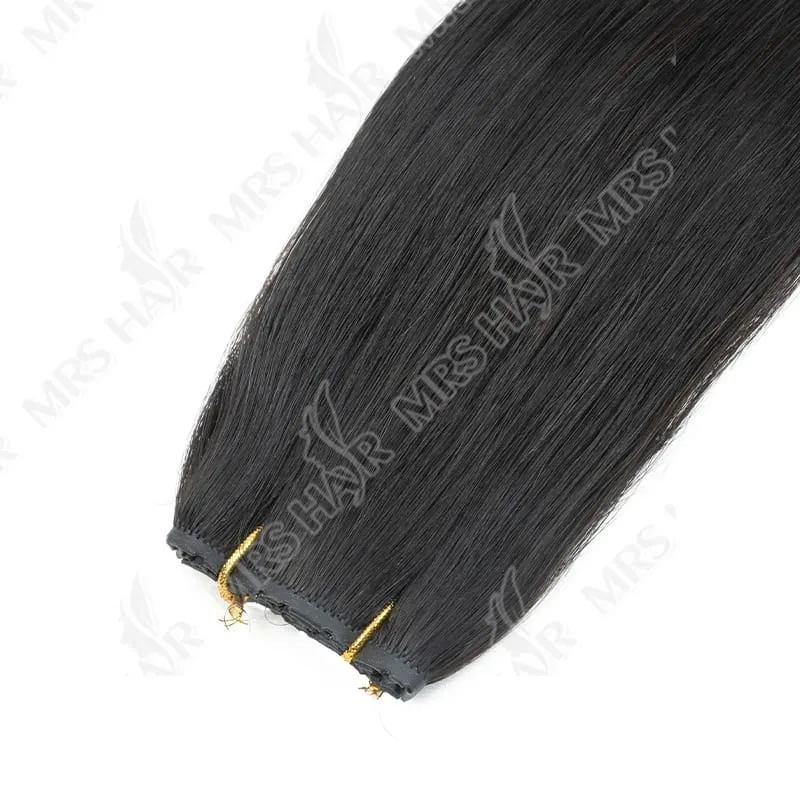 XO Twin Tabs Butterfly Hair Weft Extensions Human Hair Double Injected PU Weft Hole Flat Twin Tabs Real Natural Microlink Hair — image 8