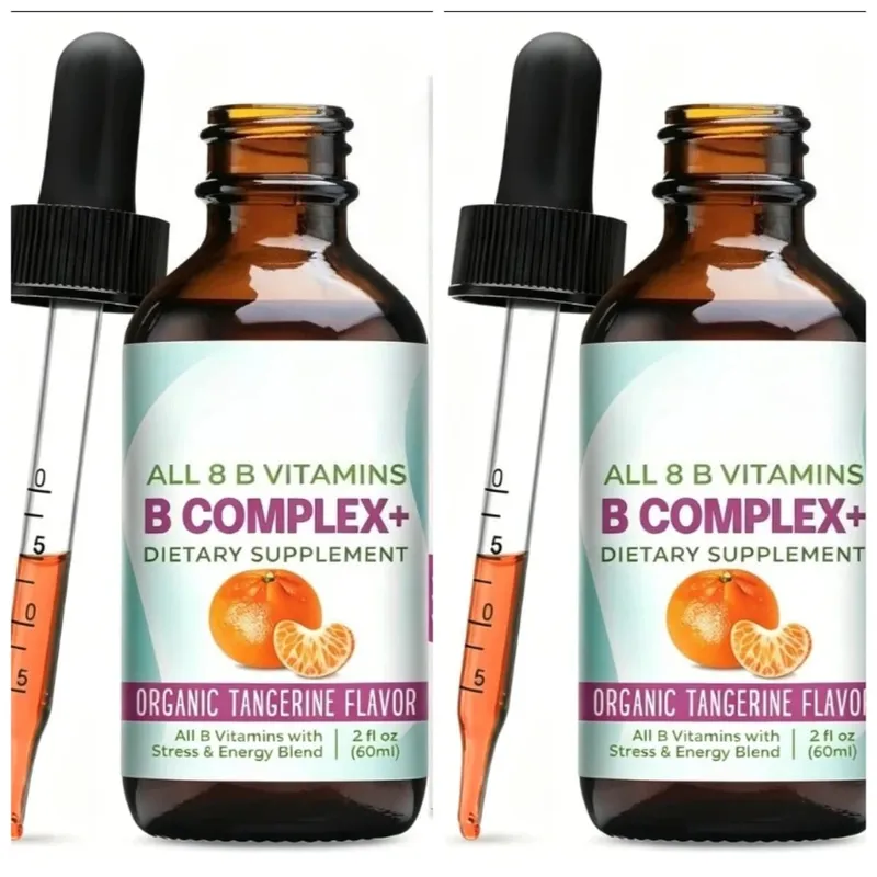 Vitamin B Complex Liquid Drops Supplement Vegan B1 B2 B3 B5 B6 Biotin Folate and Choline Plus Blend for Energy Support 60ml — image 8