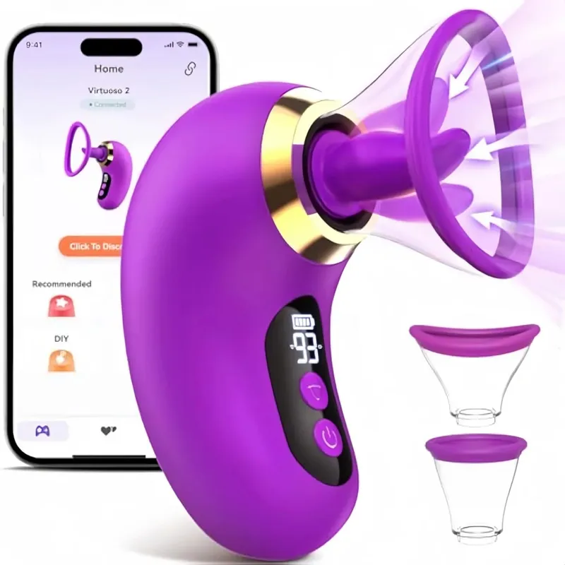 5IN1 Clitoris Sucker Vibrator Tongue Licking Nipple Vagina Massager APP Control Clit Stimulator LCD Display Sex Toy for Women