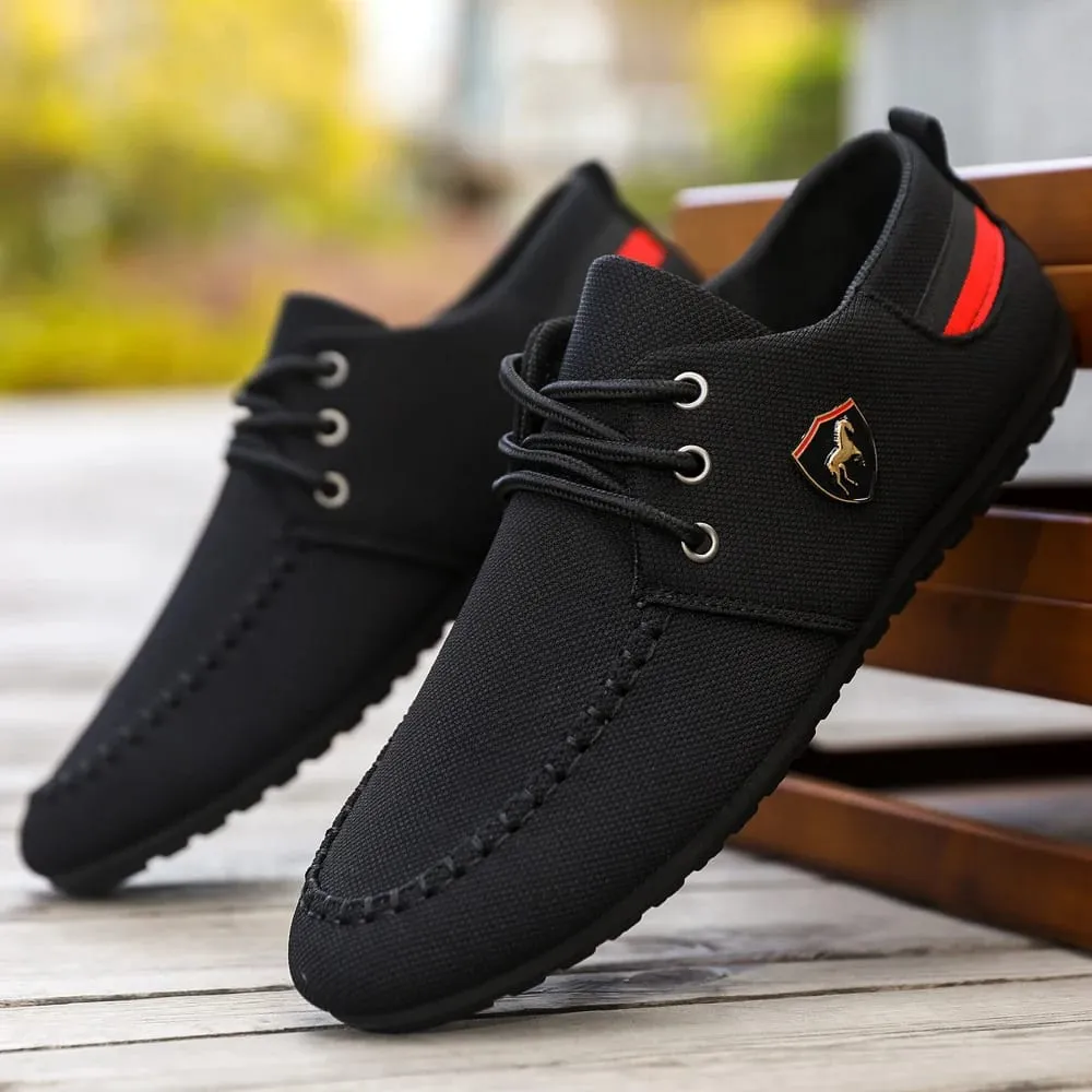 Men's Breathable Fabric Casual Loafers Soft-Soled Comfortable Lace-Up Low-Top Shoes Versatile for Daily Commuting and Light Business Wear Lightweight Wear-Resistant Non-Stuffy on the Feet Comfortable for Long Wear Suitable for Multiple Occa — image 4