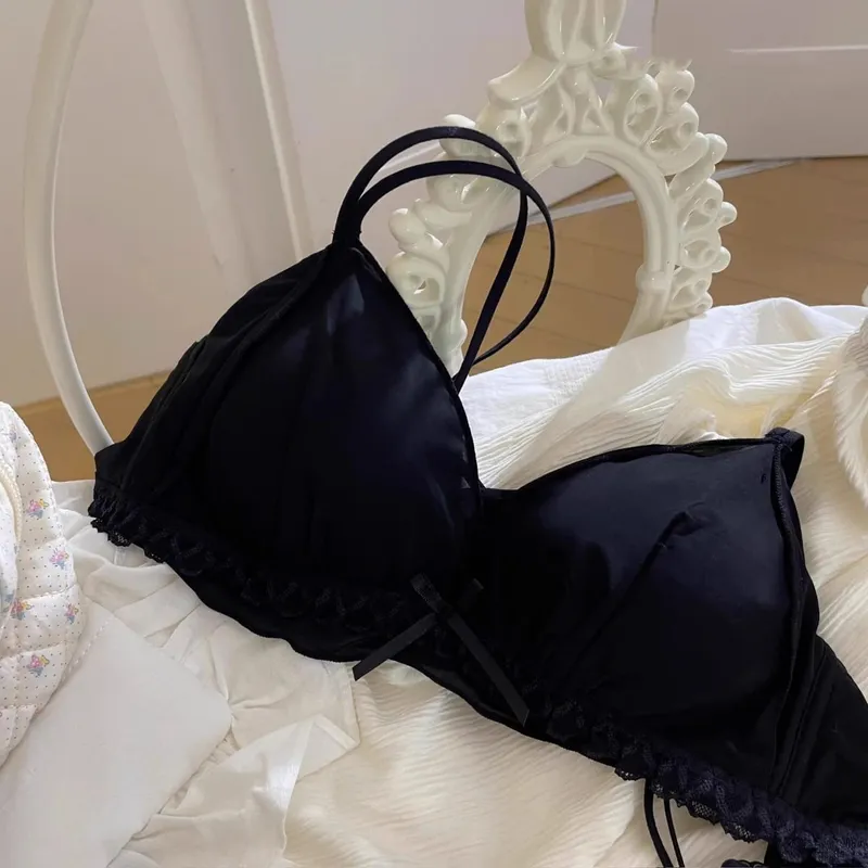 Süßes BH-Set für Mädchen mit dünnen französischen Körbchen, ohne Bügel, halterlose kleine Brüste, ohne Bügel — image 6