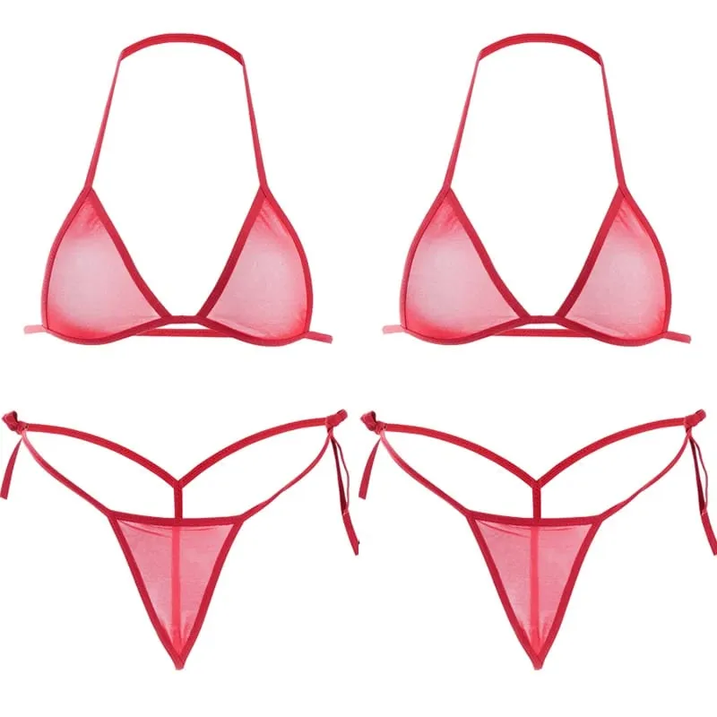 2PCS Women Sexy Lingerie Sets Ultra-thin Mesh Wirefree Bra Set Lingerie Ultra Hot Transparent Exotic Underwear Set ng Pambabae — image 15