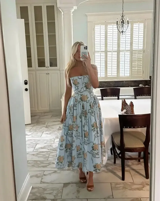 Suninheart roupas de verão para mulheres vestido midi elegante 2025 recém chegados vestido de férias com estampa floral branca — image 10
