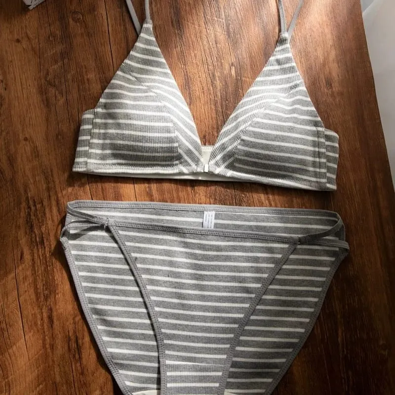 omen Front Closure Bra Set Summer Thin Spaghetti Strap Sexy Triangle Cup Backless Brassiere Lingerie Set 32‑38 Size — image 10