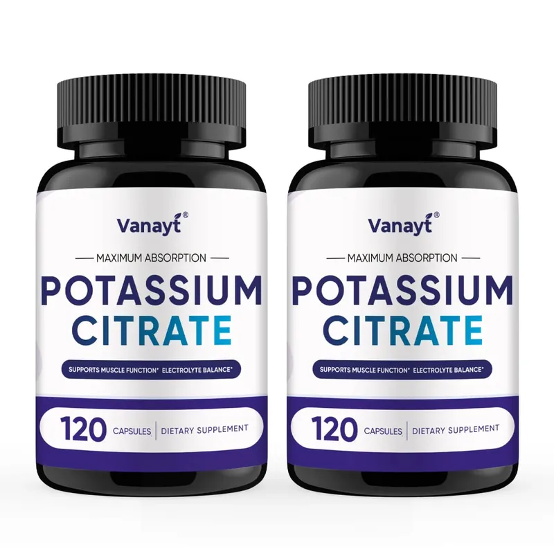 Potassium Citrate - Maintain Electrolyte Balance Support Muscle Bone Blood Vessel and Heart Health - 120 Capsules — image 8
