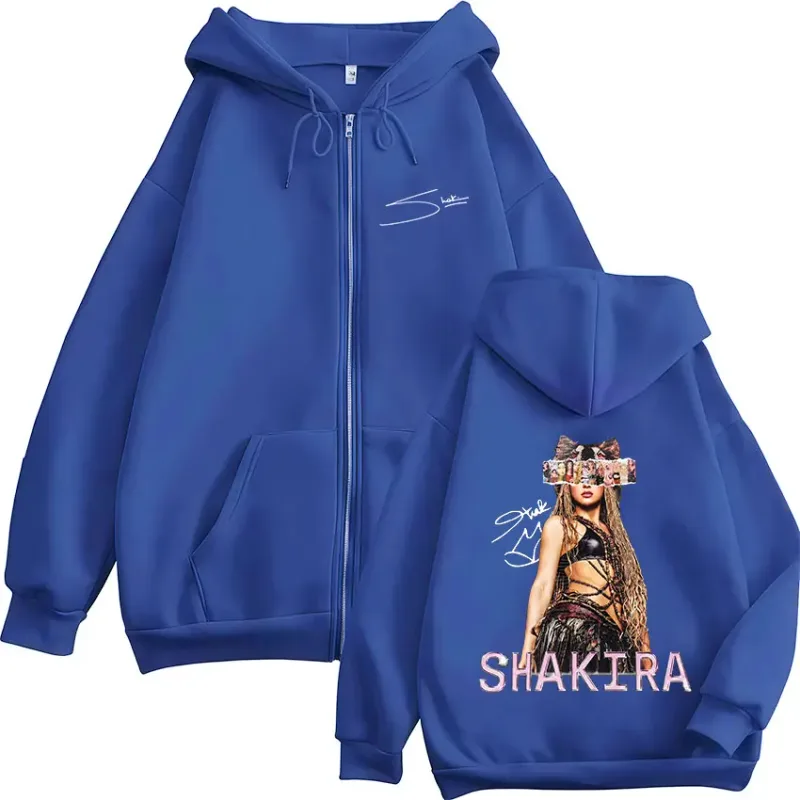 Shakira LMYNL Las Mujeres Ya No Lloran Tour Merch Zipper Hoodies Masculino Feminino Casual Manga Longa Zip Up Moletons Jaquetas Casaco — image 7