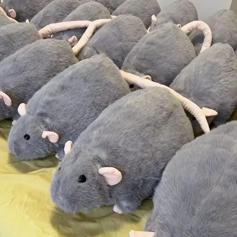 Floral Branch Rat Plush – Cuddly Mouse Pillow in 3 Sizes (35/50/90cm) Adorable Kawaii Stuffed Animal for Bed or Couch Decor — image 4