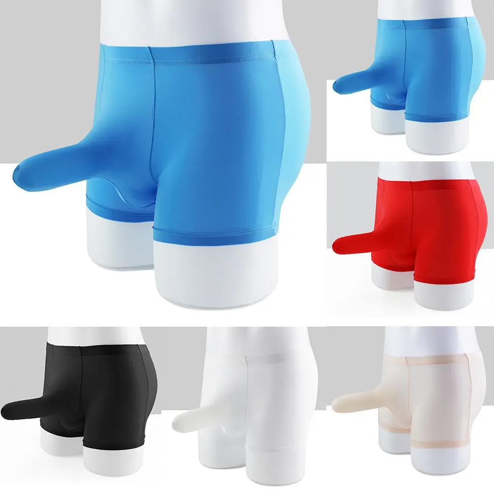 Sexy roupa interior masculina elefante nariz bainha briefs de seda gelo respirável pele-amigável cuecas tentação roupa interior erótica — image 3