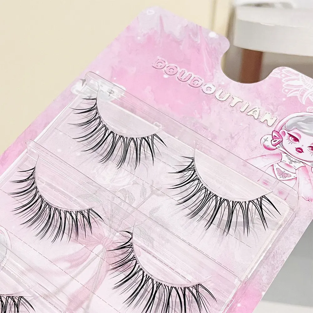 Doudoutian Korean Girl Group U Shape Individual Lashes Clear Band Natural Realistic Divine Beauty Eye Lashes — image 5