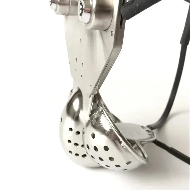 Male Stainless Steel Chastity Belt Cock Cage EMCC Lock Adjustable Metal Chastity Belt BDSM Pang-adultong Produkto Sex Toy para sa Mga Lalaki — image 5