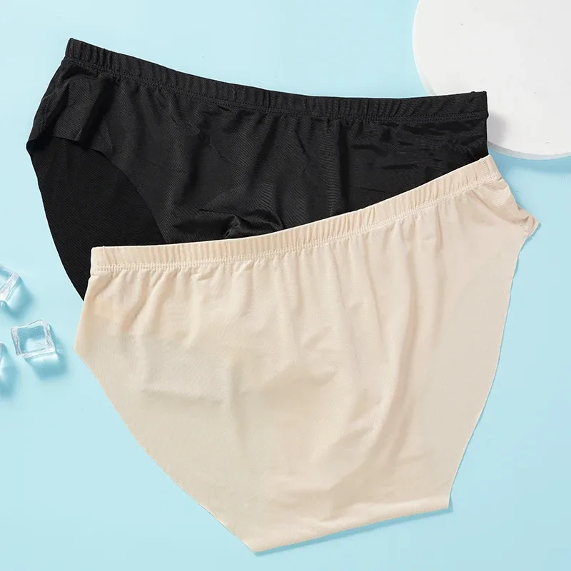 4Pcs Men Ice Silk Briefs Ultra Thin Transparent Seamless 3D Pouch Low Waist Breathable Triangle Underwear — image 4
