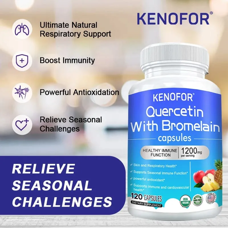 Quercetin + Bromelain-Komplex-Kapseln 1200 mg – Unterstützung des Immunsystems, der Gelenke und der Verdauung mit Vitamin C und D3, 30/60/120 Stück — image 4