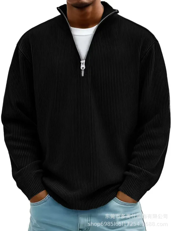 Panlalaking Autumn Winter Stand-Collar Zip-Up Sweatshirt Loose Long Sleeve Casual Daily Outdoor Fashion Trendy Panlalaking Panlabas na Kasuotan — image 8
