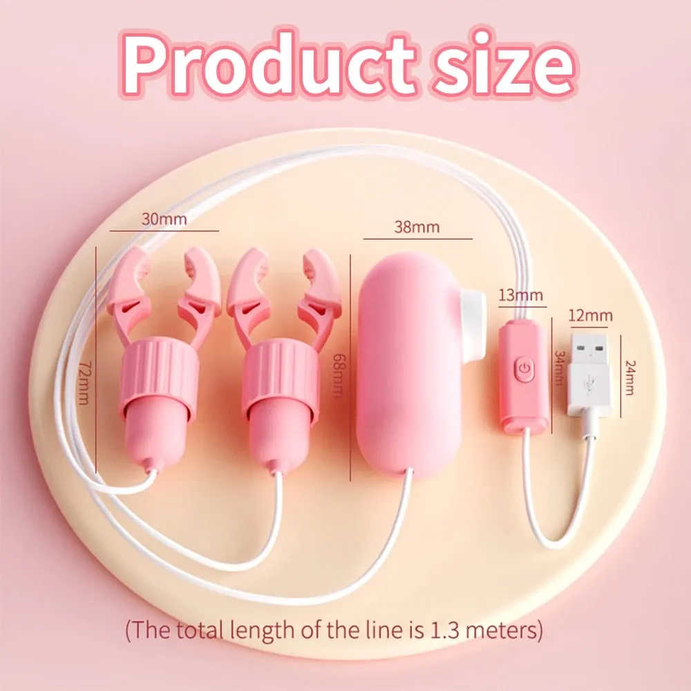 Sex Toys for Women Couple Breast Massage 12 Frequency Nipple Clamps Clitoral Clip Nipple Vibrator Nipple Clitoral Stimulation — image 6