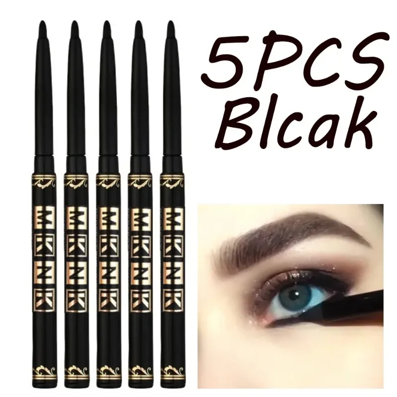 1-12pcs Waterproof Black Eyeliner Pencil Smudge-Proof Easy Twist Application Eye Gel for Beginner-Friendly Bold Punk Eye Makeup — image 8