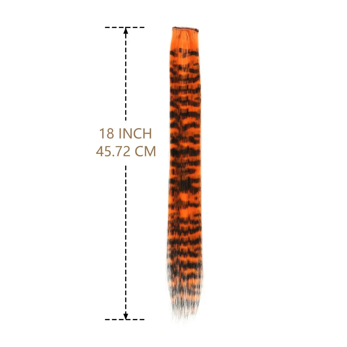 Synthetic clip in colorful striped hair Clip in feather hair extensions 18inch for women ladies daily party holiday