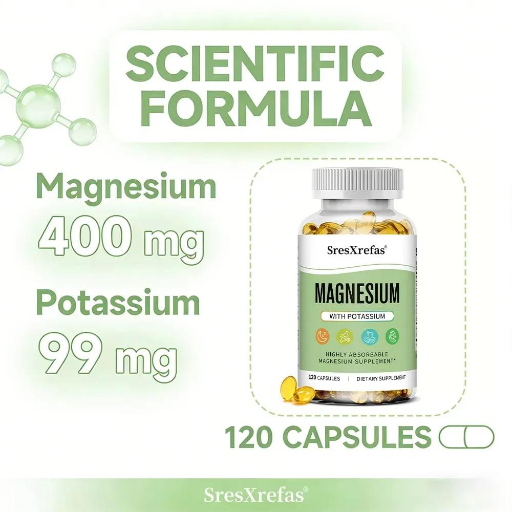 Magnesium Potassium Capsules for Beauty Sleep Quality Reduces Fatigue Headaches Cardiovascular Heart & Immune Health — image 4