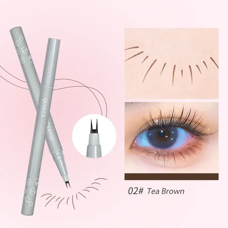 Double-claw Liquid Eyeliner Ultra-thin 2 Fork Tip Waterproof Quick-drying Lower Eyelashes Eyeliner Pencil Sweat-proof Eye Makeup — image 8