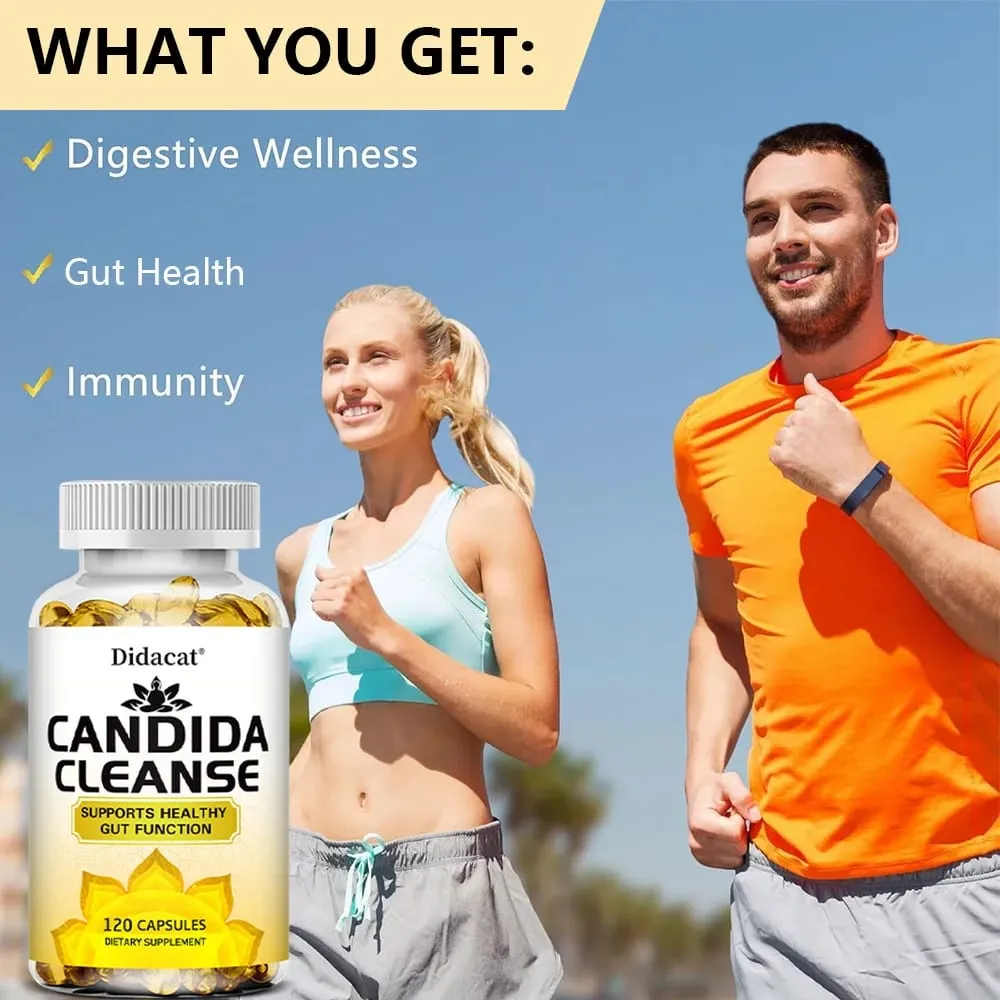Candida Cleanse-Contient des herbes naturelles et des probiotiques pour soutenir une fonction intestinale saine et une santé immunitaire, adapté aux unisexes