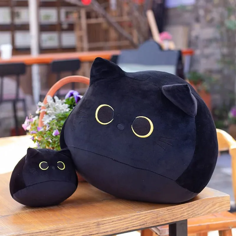 25cm Cute Black Cat Plush Toys Soft Skin-friendly Adorable Throw Pillows Fluffy Exquisite Household Ornaments Gifts For Friends — image 2