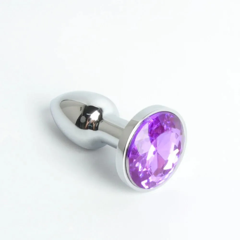 Mini tapón Anal de Metal XXS, dilatador Anal pequeño para adultos, hombres y mujeres, tapón Anal con cristal redondo, masturbación femenina, Juguetes sexuales anales