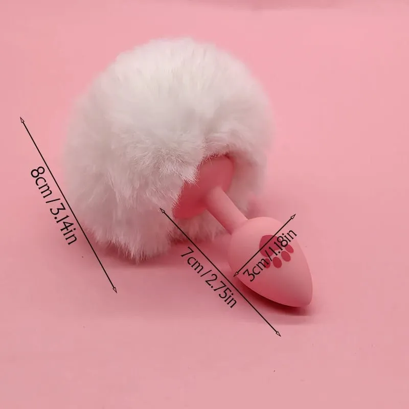Soft Rabbit Long Tail Metal Anal Stopper SM Rabbit Tail Butt Plug Anal Sex Toys Prostate Massager Anus Sex Products for Men — image 6