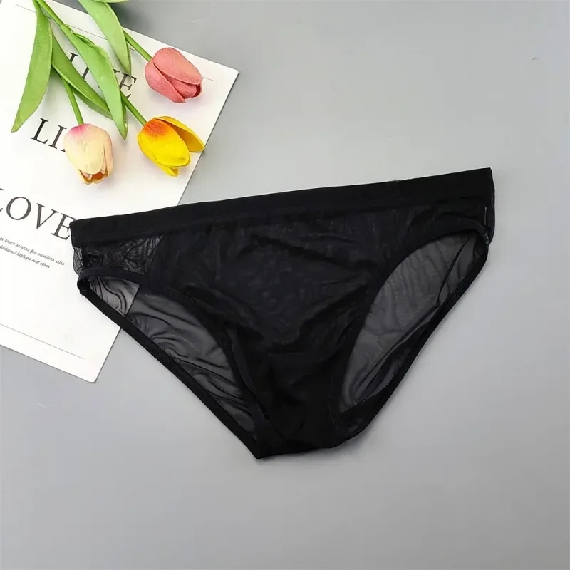Plus Size Transparent Underwear See Through Sexy Briefs for Men with Pouch Nylon Hombre Slips Breathable Male Panties XL-4XL — image 11