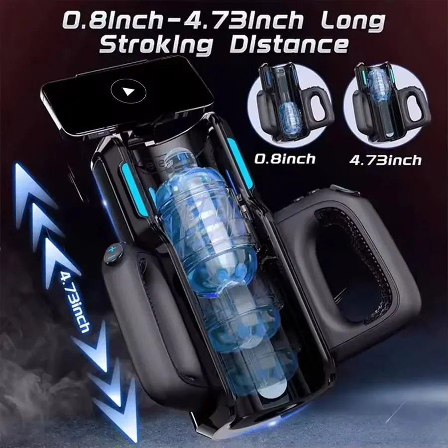 Leten Dual Handles Sex Machine Powerful Electric Thrusting Male Masturbator Adult Toys 2 Soft Sleeve Voice Penis Trainer Sex Toy