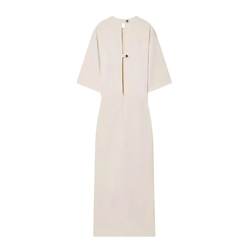Long Dress Women's Summer 2026 New Slim Ruched Elegant Women's Holiday Dresses Street Chic Youth Unique Summer Dress — image 3