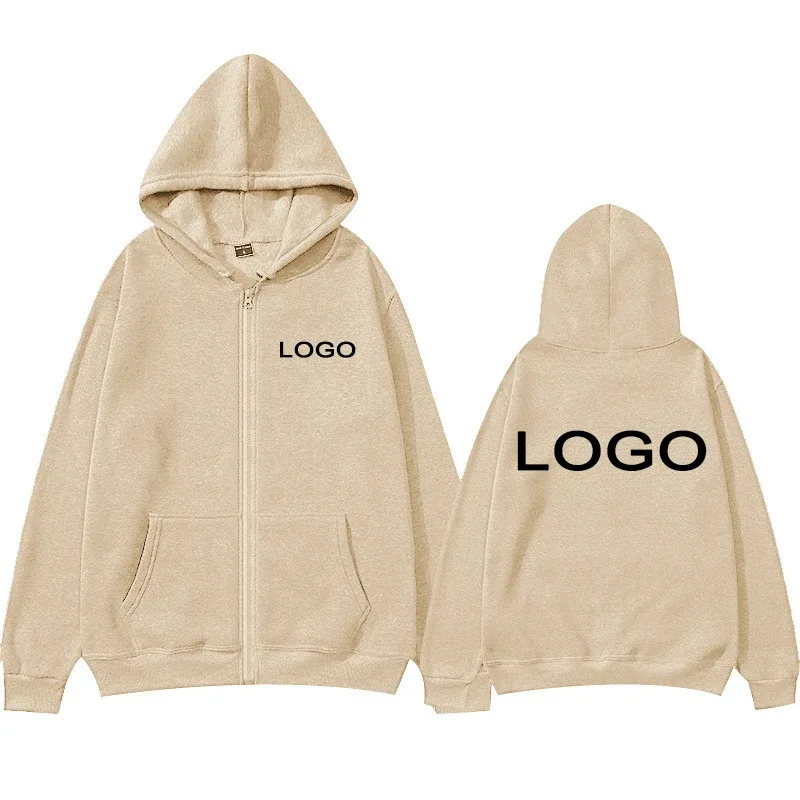 Moletons femininos estampados personalizados com zíper para cima com capuz roupas soltas casuais moda manga comprida com capuz personalidade pulôver — image 8