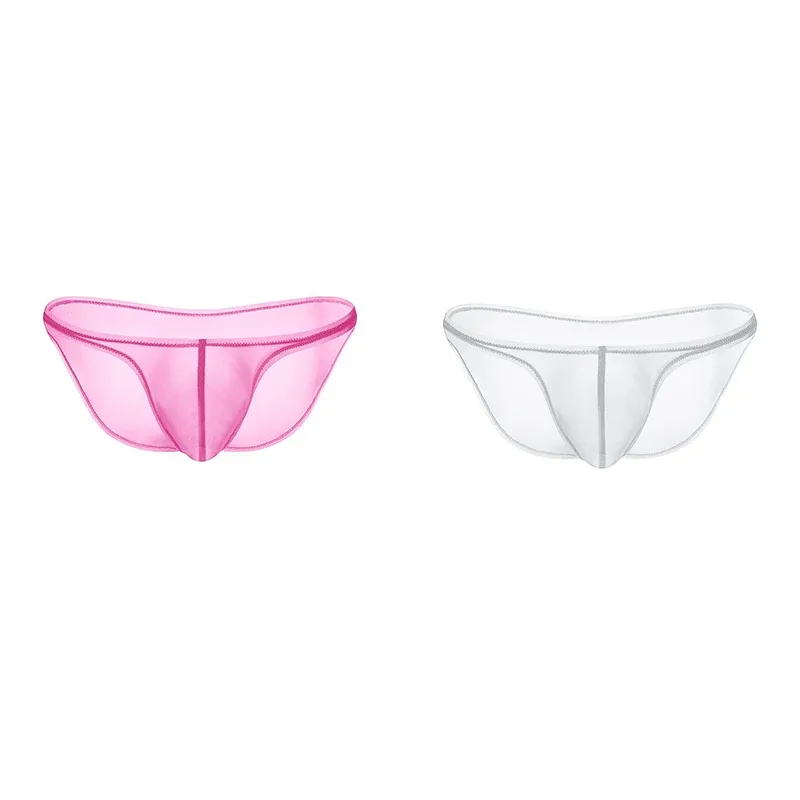 Men's Underwear Delicate Ice Silk Transparent Triangle Panties Personality Low Waist Briefs — image 17