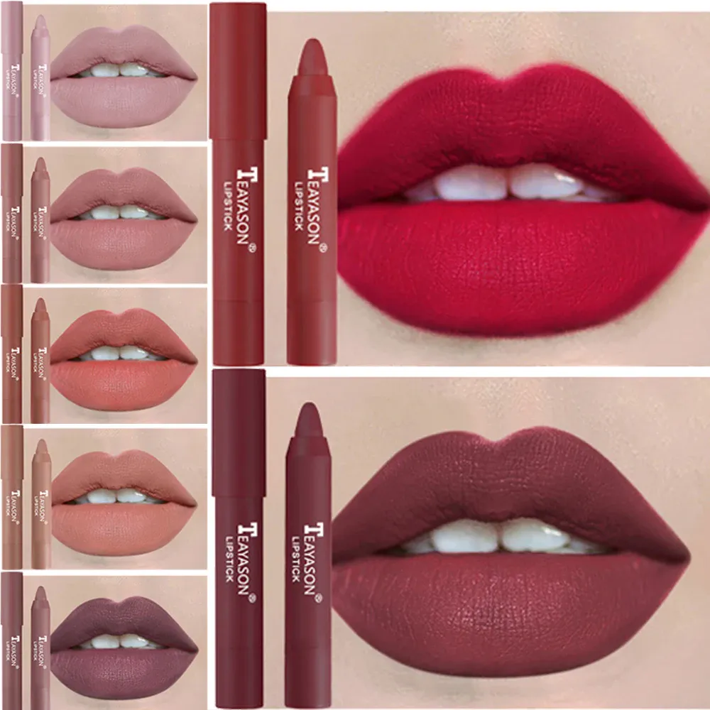 12 Colors Velvet Matte Lipsticks Pencil Waterproof Long Lasting Sexy Red Lip Stick on-Stick Cup Makeup Lip Tint Pen Cosmetic — image 2