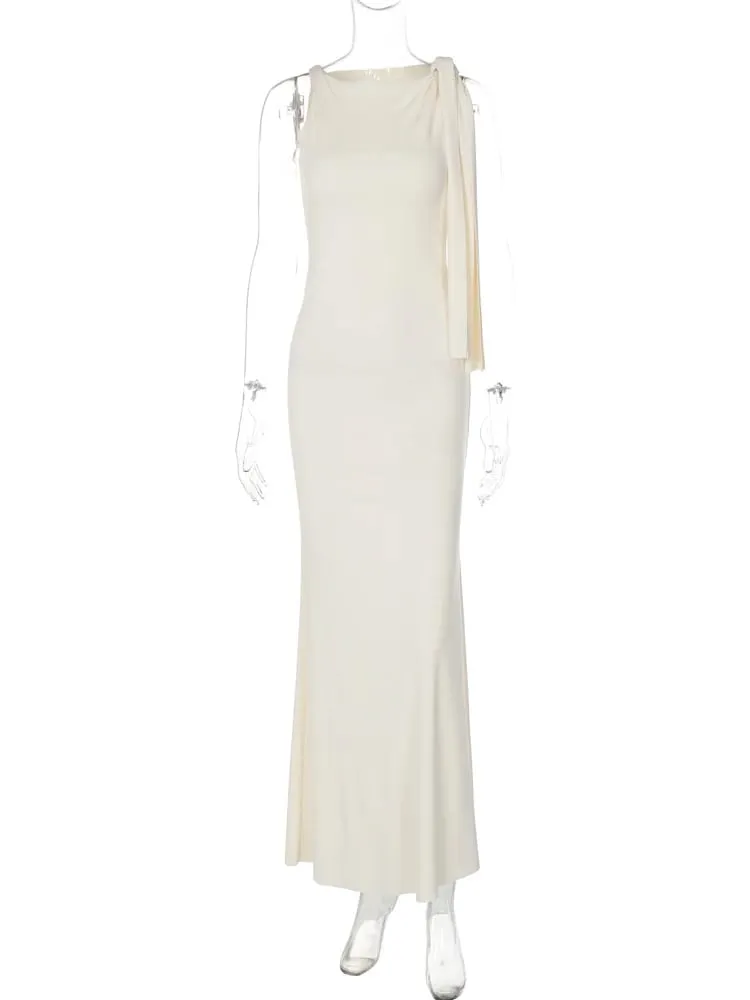 Hugcitar moda solido o collo senza maniche patchwork sexy aderente maxi abito da ballo estate donna vestiti festa festival club Y2K — image 6